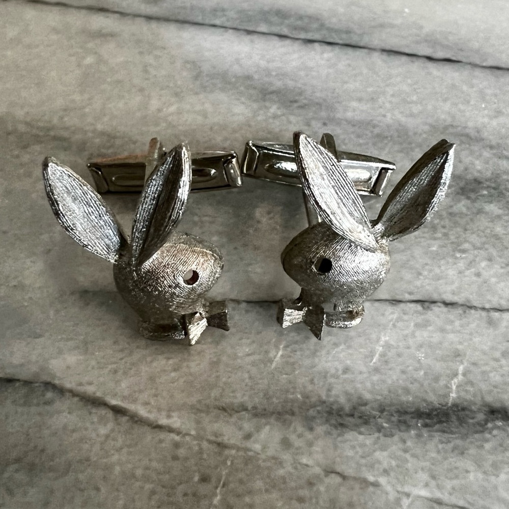 Vintage Playboy Bunny Metal Mens Cufflink